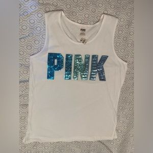 Pink/Victoria Secret Sequin Tank Top M